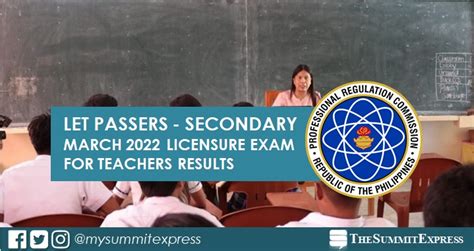 March 2022 LET Result Secondary level list of .